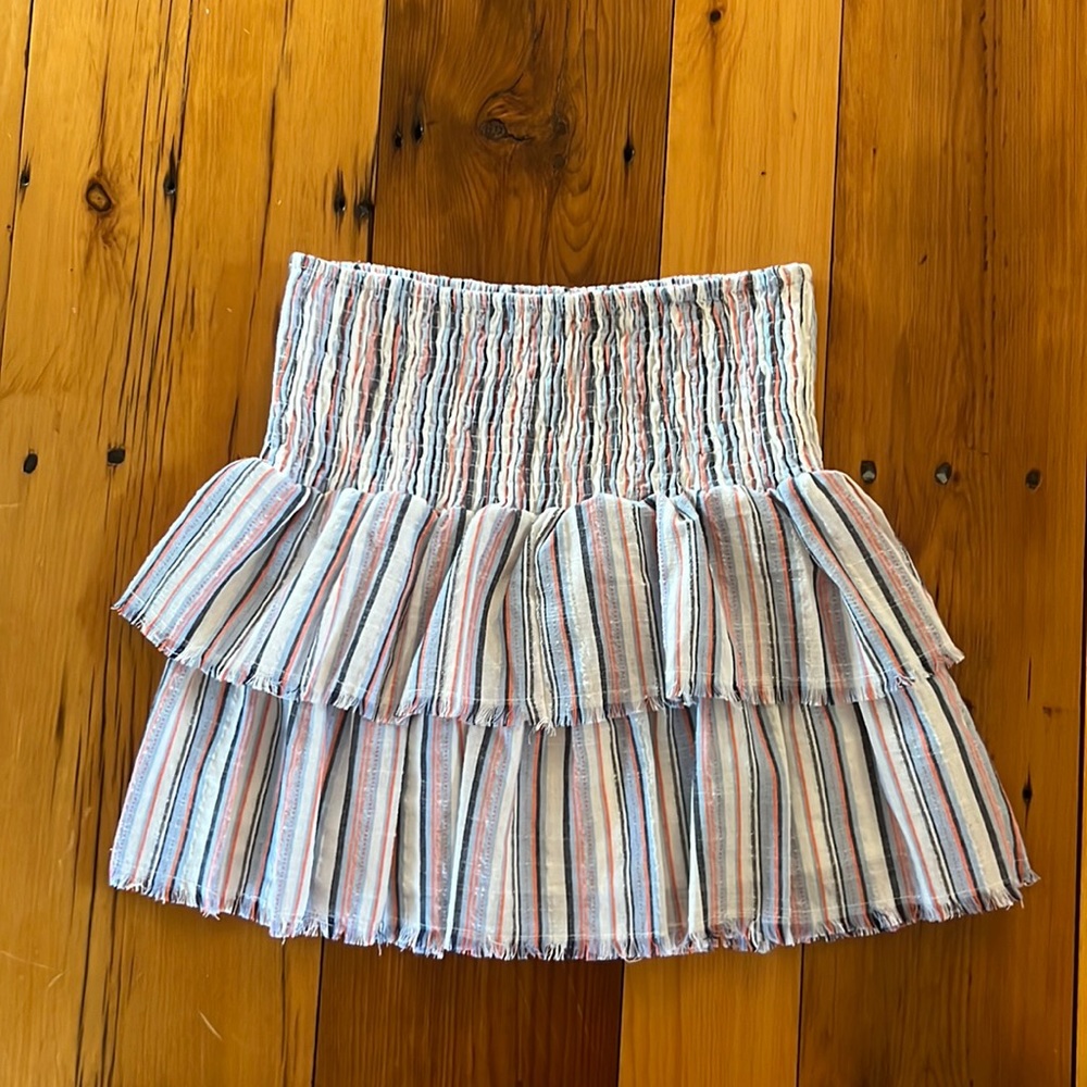 multi colored ruffle skirt